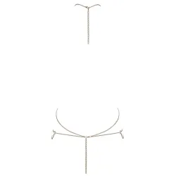 Catena corpo dorata con 6 grandi paillettes Catena corpo dorata con 6 grandi paillettes
