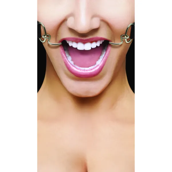 Bavaglio a gancio uncino apri bocca bdsm nero