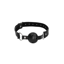 Ball Gag traspirante cinghia pelle nera Ball Gag traspirante cinghia pelle nera
