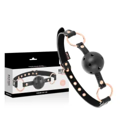 Ball gag traspirante nero dorato Begme Ball gag traspirante nero dorato Begme