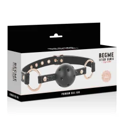 Ball gag traspirante nero dorato Begme Ball gag traspirante nero dorato Begme
