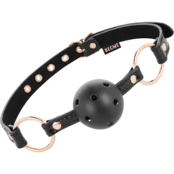 Ball gag traspirante nero dorato Begme Ball gag traspirante nero dorato Begme