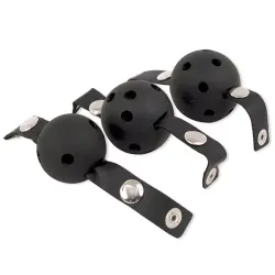 Set Ball gag 3 pz traspiranti neri Set Ball gag 3 pz traspiranti neri