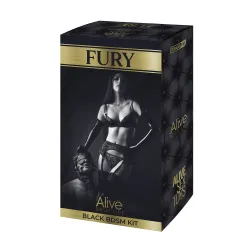 Kit BDSM costrittivo Fury 10 pz nero Kit BDSM costrittivo Fury 10 pz nero