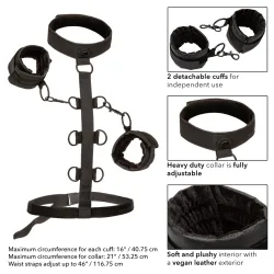 Set Costrittivo collare e manette Nylon nero Set Costrittivo collare e manette Nylon nero