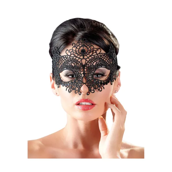 Maschera sexy pizzo Gothic Face nera