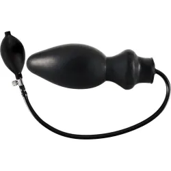 Plug anale lattice gonfiabile nero 20 cm Plug anale lattice gonfiabile nero 20 cm