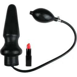 Plug anale lattice gonfiabile nero 20 cm Plug anale lattice gonfiabile nero 20 cm