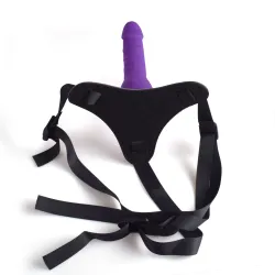 Cintura strapon e fallo Naughty viola 14 cm Cintura strapon e fallo Naughty viola 14 cm