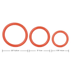 Anelli fallici Tri-Rings rosso 3 pz Anelli fallici Tri-Rings rosso 3 pz