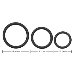 Anelli fallici Tri-Rings nero 3 pz Anelli fallici Tri-Rings nero 3 pz