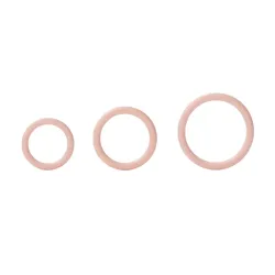 Set 3 pz anelli fallici in silicone avorio Set 3 pz anelli fallici in silicone avorio