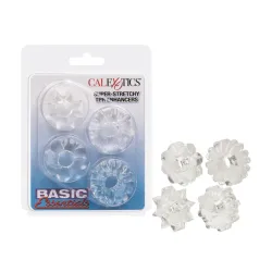 Anelli fallici stimolanti 4 pz trasparenti Anelli fallici stimolanti 4 pz trasparenti