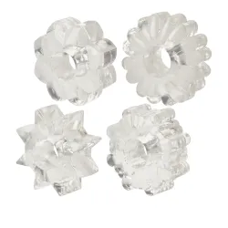 Anelli fallici stimolanti 4 pz trasparenti Anelli fallici stimolanti 4 pz trasparenti