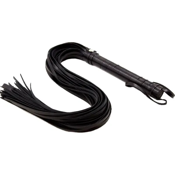 Frusta bondage Flogger Long Leather nera