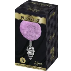 Butt Plug metallo pompon viola Fluffy Twist S Butt Plug metallo pompon viola Fluffy Twist S