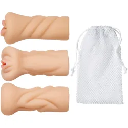 Kit 3 Masturbatori maschili pelle chiara Kit 3 Masturbatori maschili pelle chiara
