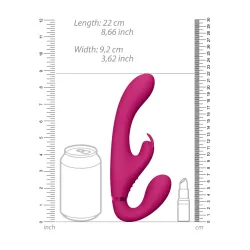 Vibratore rabbit strapon indossabile fucsia Vibratore rabbit strapon indossabile fucsia
