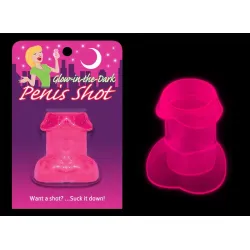 Bicchierino a pene Glow in the Dark fucsia Bicchierino a pene Glow in the Dark fucsia