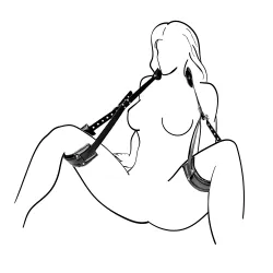 Imbracatura costrittiva BDSM collo gambe Imbracatura costrittiva BDSM collo gambe