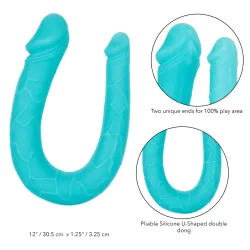 Doppio dildo in silicone azzurro 30,5 cm Doppio dildo in silicone azzurro 30,5 cm