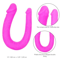 Doppio dildo in silicone fucsia 30,5 cm Doppio dildo in silicone fucsia 30,5 cm