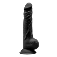 Dildo realistico testicoli SILEXD nero 24 cm