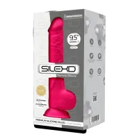 Dildo realistico testicoli SILEXD fucsia 24cm