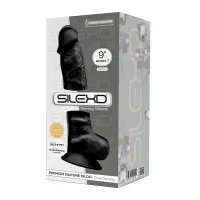 Dildo realistico testicoli SILEXD nero 23 cm