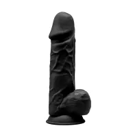 Dildo realistico testicoli SILEX nero 21.5 cm