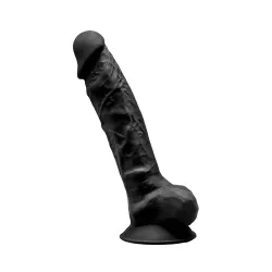 Dildo realistico testicoli SILEXD nero 20 cm Dildo realistico testicoli SILEXD nero 20 cm