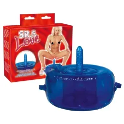 Cuscino del sesso blu + dildo vibrante 16 cm Cuscino del sesso blu + dildo vibrante 16 cm