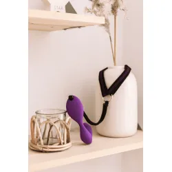 Vibratore doppio Mr. Hook indossabile viola Vibratore doppio Mr. Hook indossabile viola