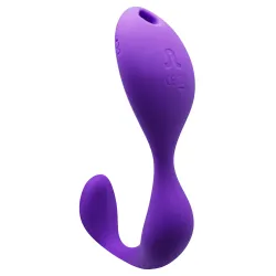 Vibratore doppio Mr. Hook indossabile viola Vibratore doppio Mr. Hook indossabile viola