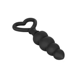 Butt plug graduato con Cuore 16 cm nero Butt plug graduato con Cuore 16 cm nero