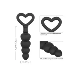 Butt plug graduato con Cuore 16 cm nero Butt plug graduato con Cuore 16 cm nero
