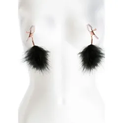 Pinze Capezzoli regolabili con piume nere Pinze Capezzoli regolabili con piume nere