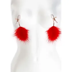 Pinze Capezzoli regolabili con piume rosse Pinze Capezzoli regolabili con piume rosse