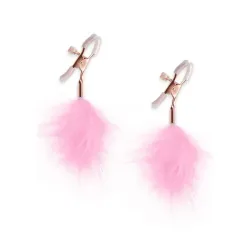 Pinze Capezzoli regolabili con piume rosa Pinze Capezzoli regolabili con piume rosa