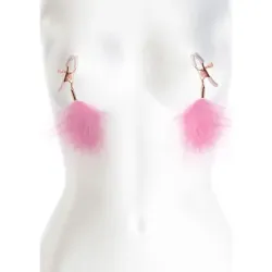 Pinze Capezzoli regolabili con piume rosa Pinze Capezzoli regolabili con piume rosa