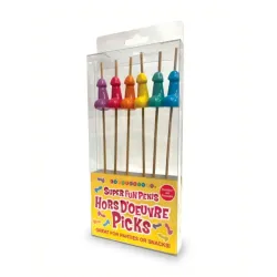 Spiedini con pene Super Fun Penis 6 pz Spiedini con pene Super Fun Penis 6 pz