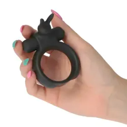 Anello pene vibrante con rabbit nero Anello pene vibrante con rabbit nero