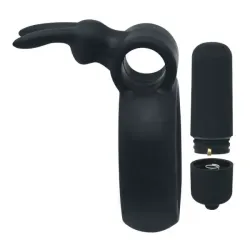 Anello pene vibrante con rabbit nero Anello pene vibrante con rabbit nero