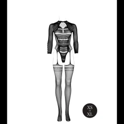 Bodystocking sexy a maniche lunghe nero Bodystocking sexy a maniche lunghe nero