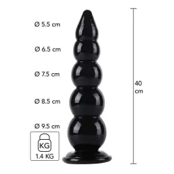 Butt Plug Maxi con sfere graduate 40 cm nero Butt Plug Maxi con sfere graduate 40 cm nero