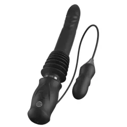 Dildo Vibrante a spinta nero 36,8 cm con filo Dildo Vibrante a spinta nero 36,8 cm con filo