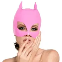 Maschera fetish da gatto rosa