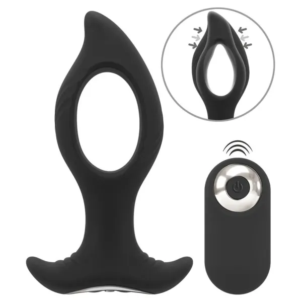 Plug Anale vibrante 12 cm con buco nero