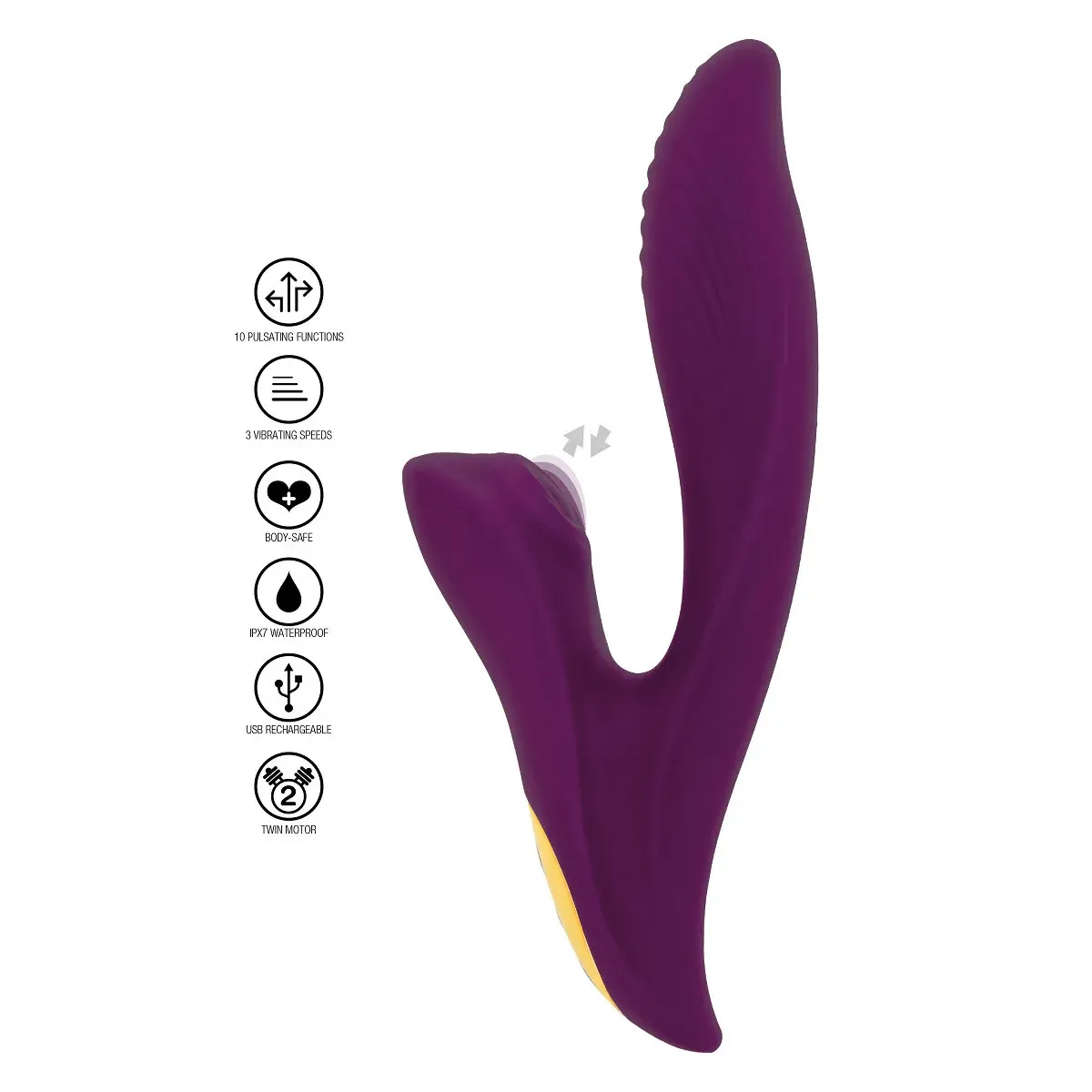Vibratore doppia stimolazione tapping 20,5 cm