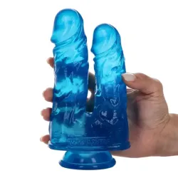 Dildo Doppio jelly Cabe blu 17,5 cm Dildo Doppio jelly Cabe blu 17,5 cm